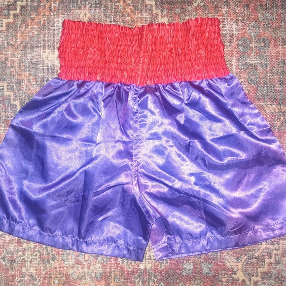 LOFBAZ Kid Muay Thai Boxing Shorts Kick Boxing Trunks Satin Size M - Picture 2 of 2